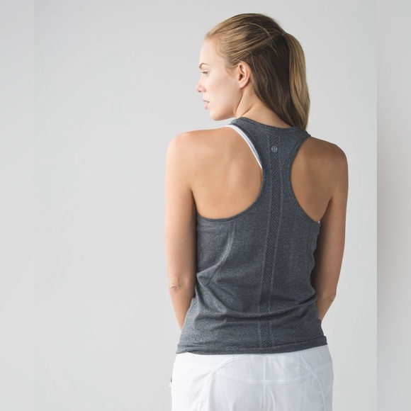 Lululemon Swiftly Tech Racerback ~ Heathered Black ~ size 8 - Picture 1 of 11